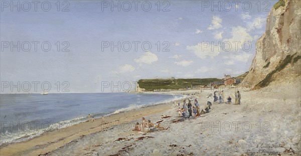 The Beach at Fécamp, 1875. Creator: Emile Flick.