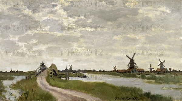 Windmills Near Zaandam, 1871. Creator: Claude Monet.