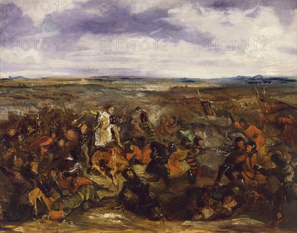 Sketch for the Battle of Poitiers, 1829-1830. Creator: Eugene Delacroix.