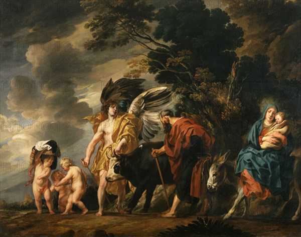 Flight of the Holy Family into Egypt, 1647. Creator: Jacob Jordaens.