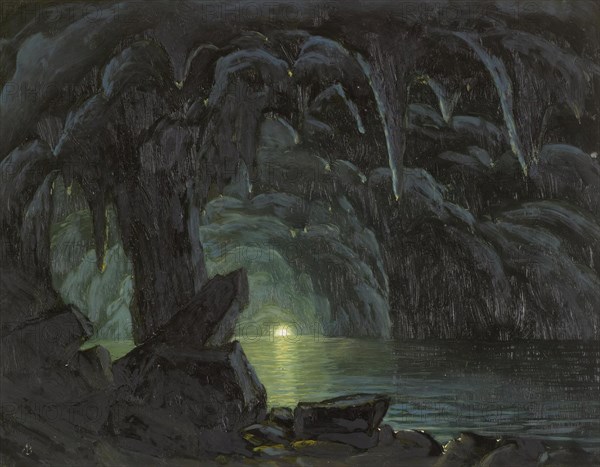 The Blue Grotto, Capri, 1857-1860. Creator: Albert Bierstadt.