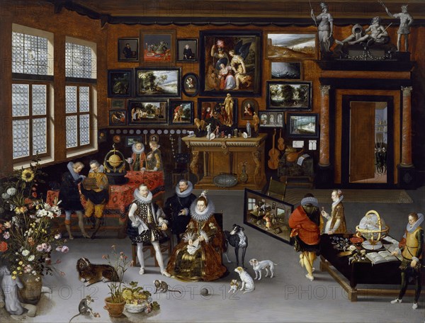 The Archdukes Albert and Isabella Visiting the Collection of Pierre Roose, c1621-1623. Creator: Hieronymus Francken II.