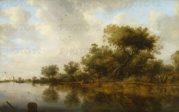 River View with Fishermen, 1633. Creator: Salomon Ruysdael.