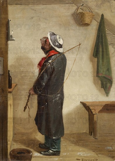 Warming Up (Coachman Drinking), c1865. Creator: Charles Felix Blauvelt.