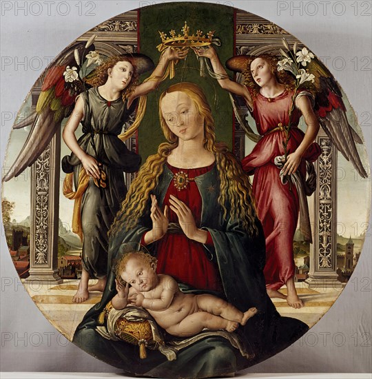 Madonna and Child with Two Angels, c1500. Creator: Agnolo di Domenico di Donnino.