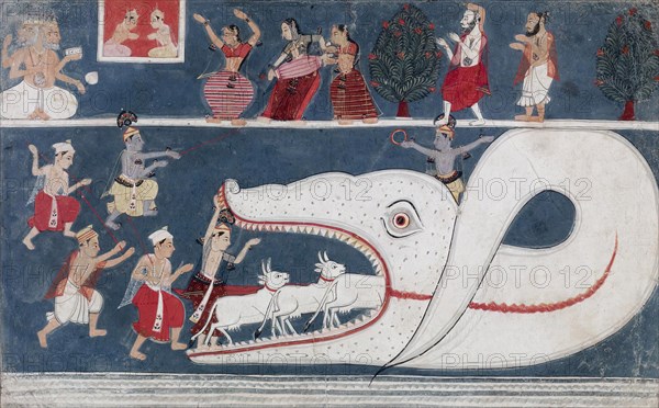 Krishna Kills Aghasura, 1675-1700. Creator: Unknown.