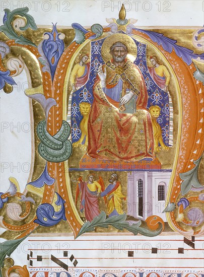 Illuminated initial letter, c1380. Creator: Cenni di Francesco di Ser Cenni.