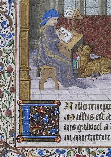 Scribe, from a Book of Hours, c1470.  Creator: Unknown.