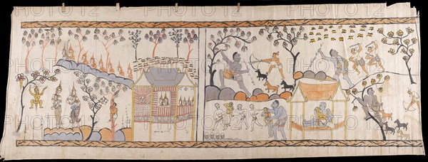 Narrative Scroll: Vessantara Jataka, 1st half 20th century. Creator: Unknown.