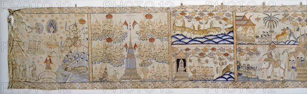 Vessantara Jataka, Narrative Scroll, 1st half 20th century. Creator: Unknown.