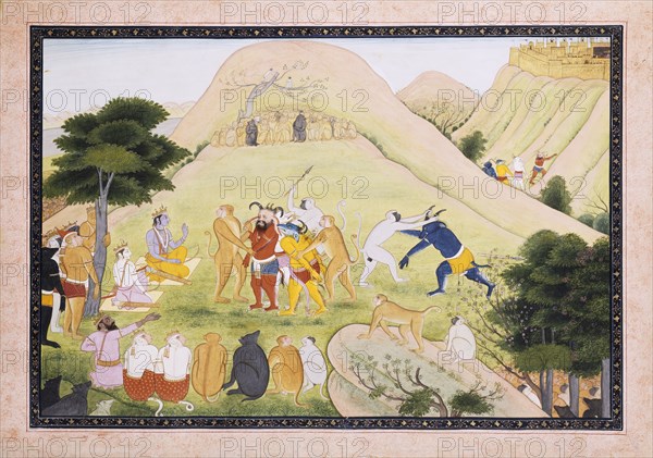 Capture of Demons in Lanka, 1775-1800. Creator: Unknown.