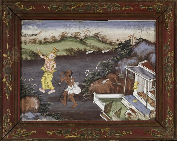 Vessantara Jataka, Chapter 7: Jujaka and the Hermit Accala, late 19th century. Creator: Unknown.