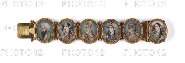 Bracelet with Portrait Miniatures, 1860-1870. Creator: Unknown.