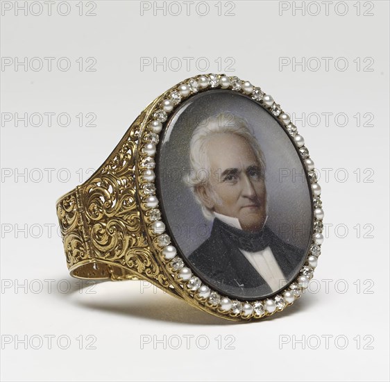 Bracelet-set portrait miniature, 1840-1849. Creator: Unknown.