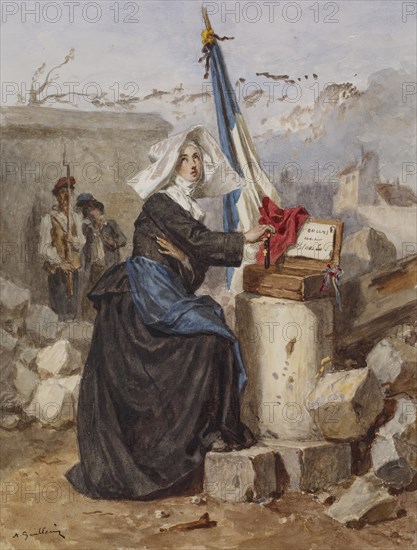 Aid for the Wounded (Sister of Charity), c1865. Creator: Alexandre-Marie Guillemin.