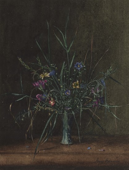 Bouquet of Wild Flowers with Flax, 1865. Creator: Leon Bonvin.