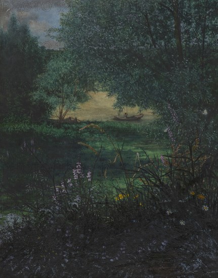 River Landscape with a Fisherman, 1865. Creator: Leon Bonvin.