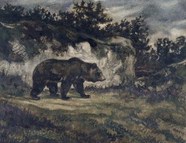 Walking Bear, c1850s-1860s. Creator: Antoine-Louis Barye.