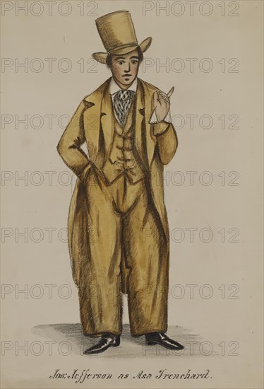 Joseph Jefferson as Asa Trenchard [From Tom Taylor's 'Our American Cousin'], 1855-1859. Creator: Alfred Jacob Miller.