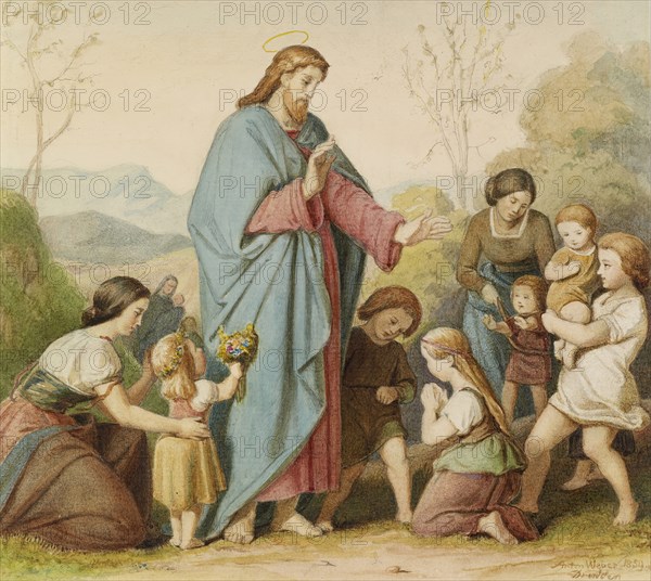 Suffer the Little Children, 1859. Creator: Anton Weber.