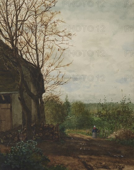 Lane beside a Building, 1865. Creator: Leon Bonvin.