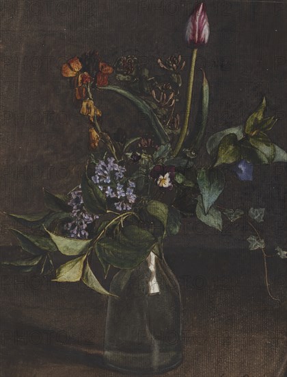 Bouquet of Flowers with a Tulip, c1862. Creator: Leon Bonvin.
