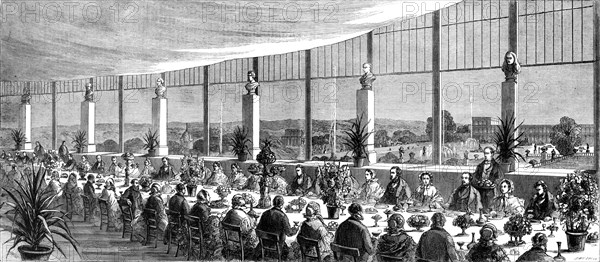 Banquet given at the Crystal Palace by Sir Joseph and Lady Paxton, 1860. Creator: Smyth.