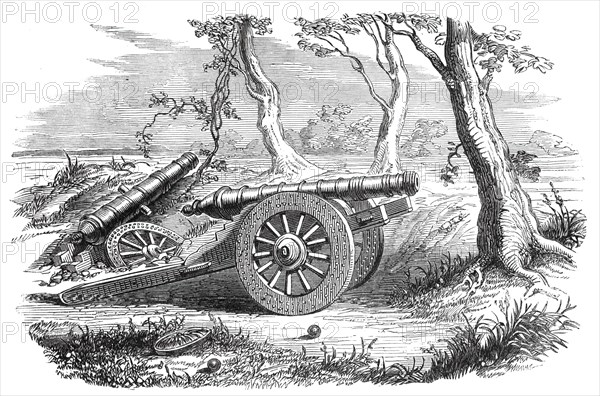 Chinese field gun - from a sketch by our special artist, 1860. Creator: Unknown.