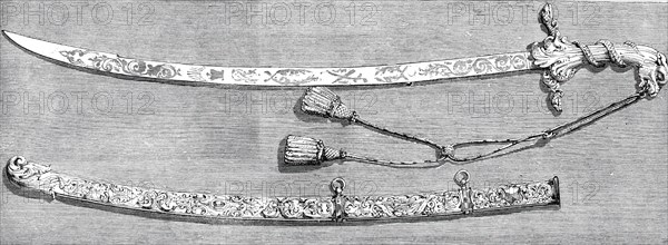 Sword presented to Lord Clyde, G.C.B., on Thursday week, by the Common Council of London, 1860. Creator: Unknown.