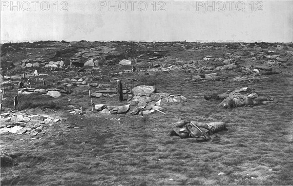 'Une victoire Serbe ; La crete du Kaimaktchalan, apres la conquete de la totalite du massif par les  Creator: Unknown.