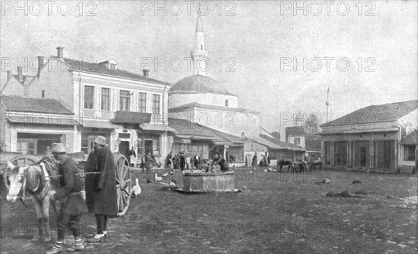 'Sur la route de Monastir ; La grande place de Monastir', 1916. Creator: Unknown.