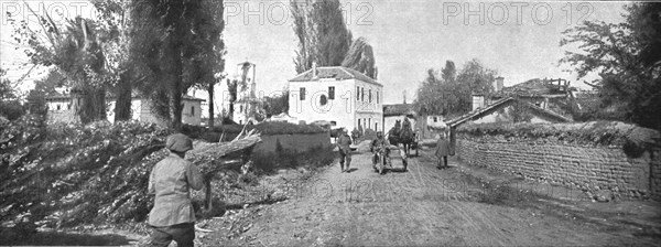 'Sur la route de Monastir ; le village de Verbeni, qui fut sous le feu des artilleries bulgare et fr Creator: Unknown.
