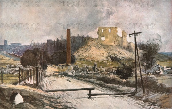 'La retraite allemande (mars 1917). Coucy-le Chateau apres la destruction allemande', 1917. Creator: Francois Flameng.