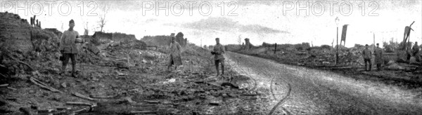 'Le Royaume de la Mort'; Jussy, un des villages les plus eloignes de l'ancien front ou l'ennemi put  Creator: Unknown.