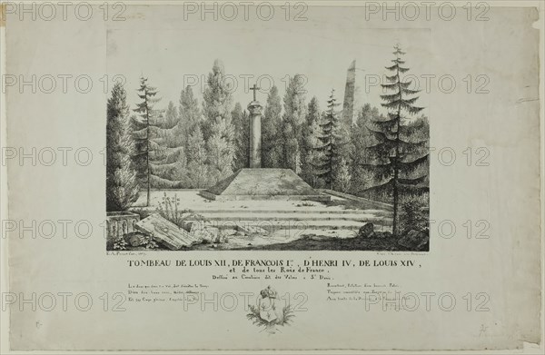 Tomb of Louis XII, François I, Henry IV, Louis XIV, and all the kings of France in the Val..., 1817. Creator: Pernot.