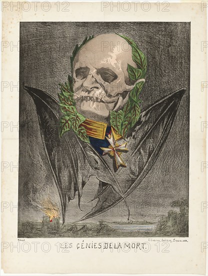 Wilhelm I, King of Prussia, from Les Génies de la Mort, 1870. Creator: Edmond Guillaume.