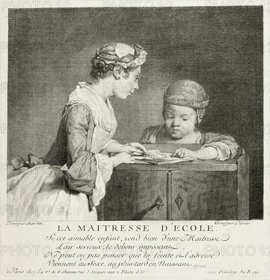 School Mistress, c. 1740. Creator: Francois Bernard Lepicie.