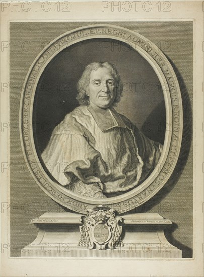Portrait of Cardinal Fleury, 1726. Creator: François Chereau the Elder.