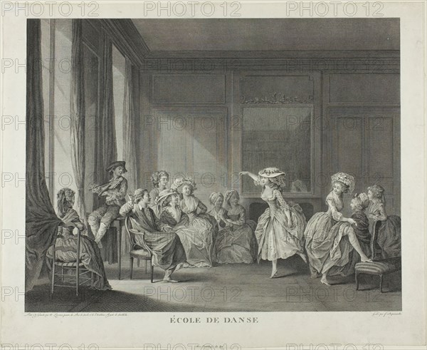 Dancing School, 1785. Creator: François Nicolas Barthélemy Dequevauviller.