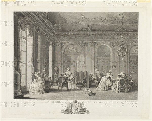 The Assembly in the Drawing Room, n.d. Creator: François Nicolas Barthélemy Dequevauviller.