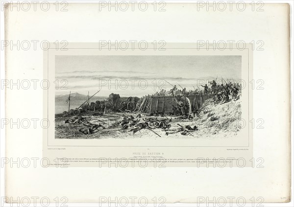 Capture of Bastion no. 9, from Souvenirs d’Italie: Expédition de Rome, published December, 1860. Creators: Hippolyte Lalaisse, Auguste Bry, Chez Frères Gihaut.