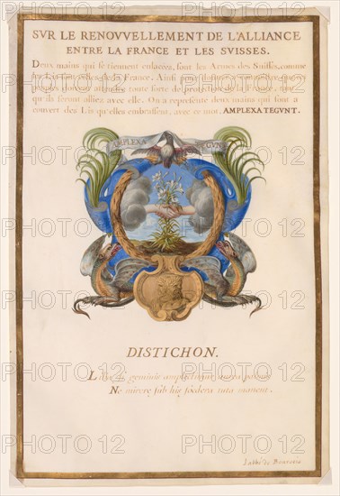 On the Renewal of the Alliance between France and the Swiss (Sur le Renouvellement..., 17th Century. Creators: Jacques Bailly, Nicolas Jarry, Amable de Bourzeys.