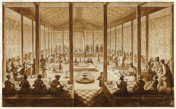 Oriental Banquet Scene, 1795/96. Creators: Jean-Baptiste Hilair, Jean-Baptiste Hilaire.