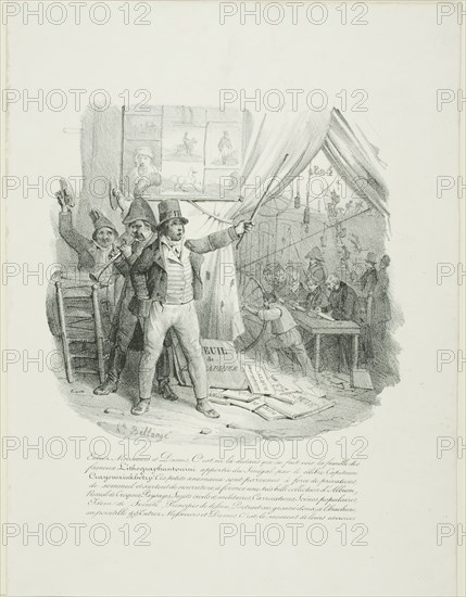 Come in, Ladies and Gentlemen, Inside you'll see the Famous Lithographantoccini Family...F..., 1824. Creators: Hippolyte Bellangé, François le Villain.