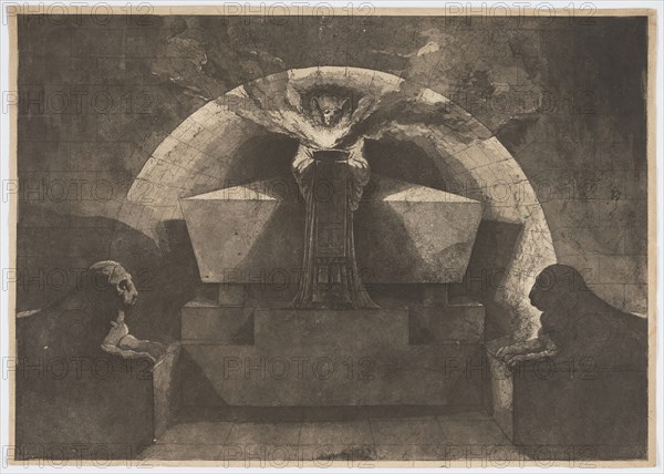 Tomb with Death Standing, 1779/84. Creator: Louis Jean Desprez.