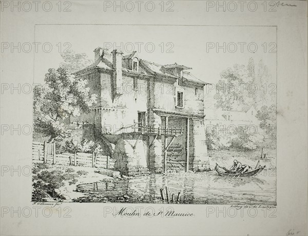 Mill at St. Maurice, 1824/27. Creator: Louis Jules Federe Villeneuve.