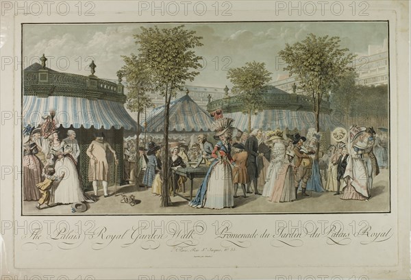 The Palais Royal Garden Walk, 1787. Creator: Louis Le Coeur.