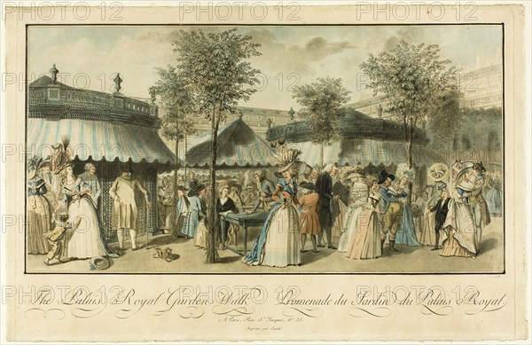 Le Palais Royal Garden Walk, 1787. Creator: Louis Le Coeur.