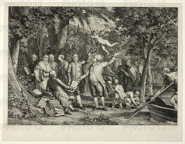 Mirabeau Arrives at the Elysian Fields, Published 1792. Creator: Louis Joseph Masquelier.