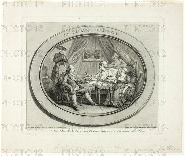 The Lunch at Ferney, 1775. Creator: Louis Joseph Masquelier.
